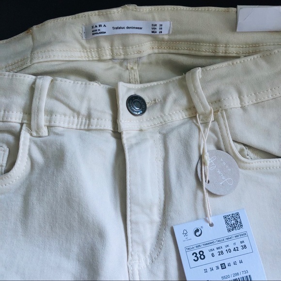 Zara Skinny Jeans - Cream, Size 6 - Picture 2 of 2